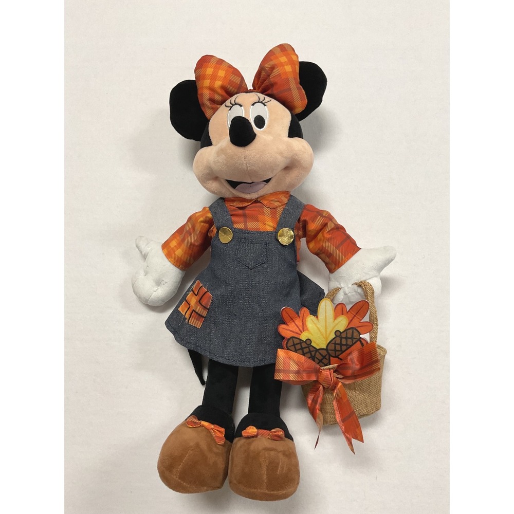 Disney Minnie Mouse Fall Harvest Porch Greeter Plush 22 Inch Thanksgiving Decor